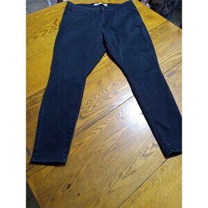 LEVI STRAUSS Jeans Womens 16S  33 X 28  BLACK MID RISE SKINNY Preowned Denim